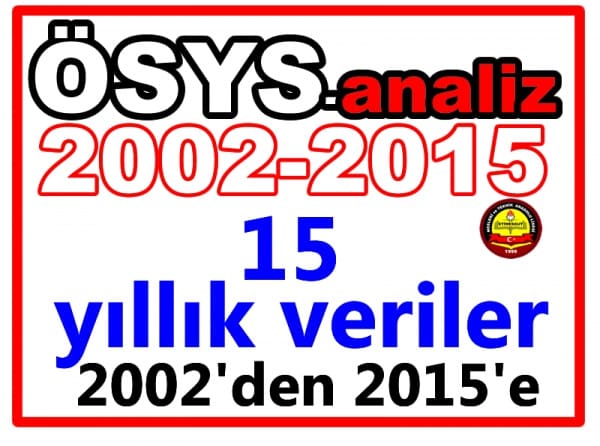 2002-2015 ÖSYS VERİLERİ HAZIRLANDI