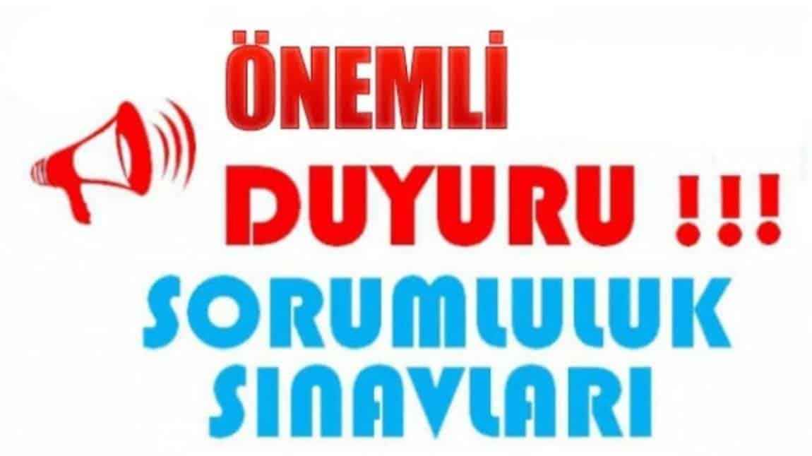 2024-2025 EĞİTİM ÖĞRETİM YILI 2. DÖNEM (ŞUBAT)SORUMLULUK SINAV TAKVİMİ